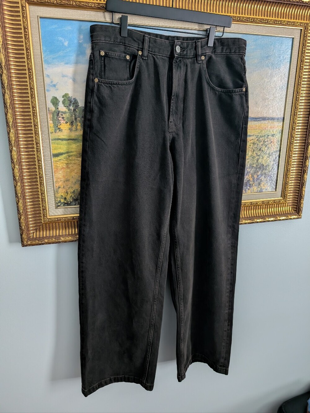 Zara Brown Wide Relaxed Distressed Jeans